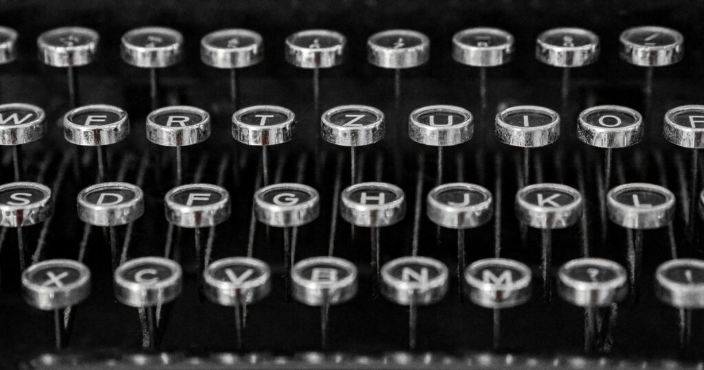 Touches de vieille machine à écrire